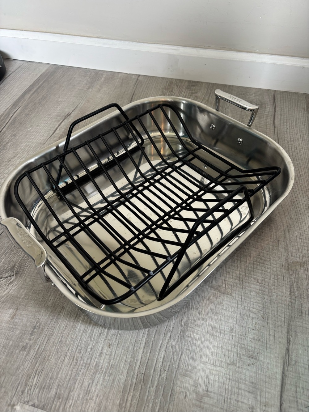 All-Clad Stainless Steel Roasting Pan with Black Nonstick Rack
